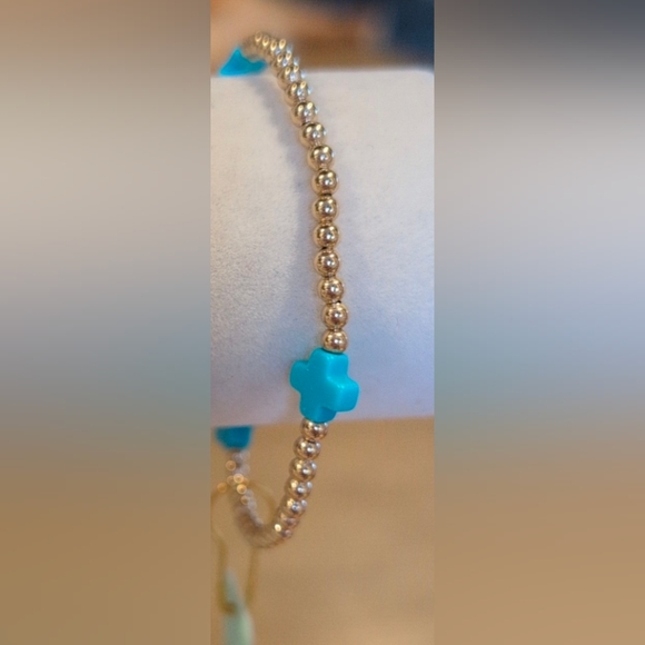 Enewton Gold Beaded Bracelet with Turquoise Accent - Picture 1 of 2